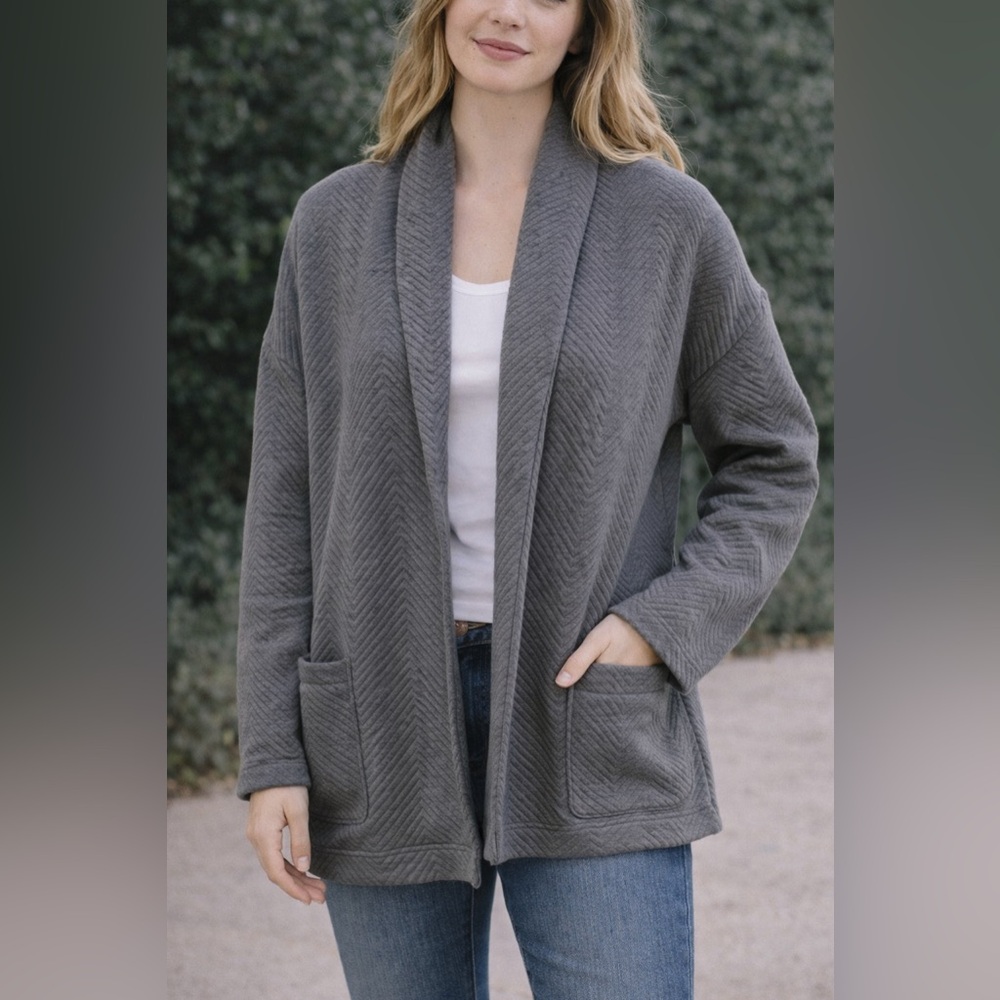Fabletics Vanessa quilted open cardigan with pockets